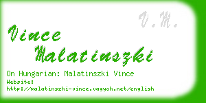 vince malatinszki business card